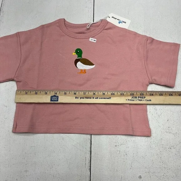 Little One Shop Pink Duck Embroidered Slouchy Set Girls Size 12-18 Months NEW - Picture 5 of 7